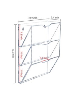 MyGift Wall Mounted 3 Tier Clear Premium Acrylic Letter Rack Mail Organizer Office And Entryway Bills Postcards Brochure Holder Vertical Storage Rack  - Image 5
