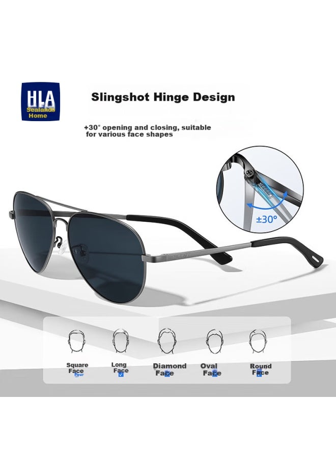 Hla Polarized Sunglasses Men'S Driving Special Glasses Gradient Black Grey (Upgraded High Elastic Mirror Legs) - Image 2