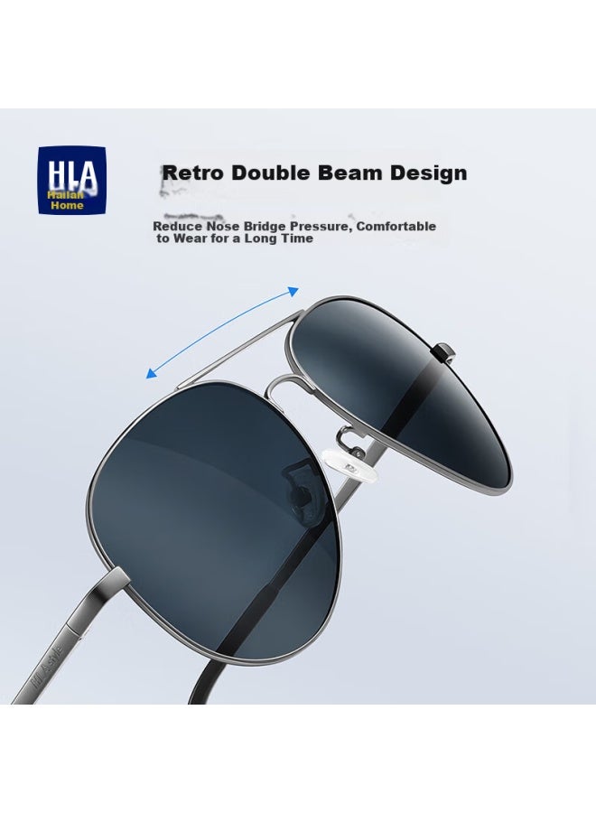 Hla Polarized Sunglasses Men'S Driving Special Glasses Gradient Black Grey (Upgraded High Elastic Mirror Legs) - Image 3