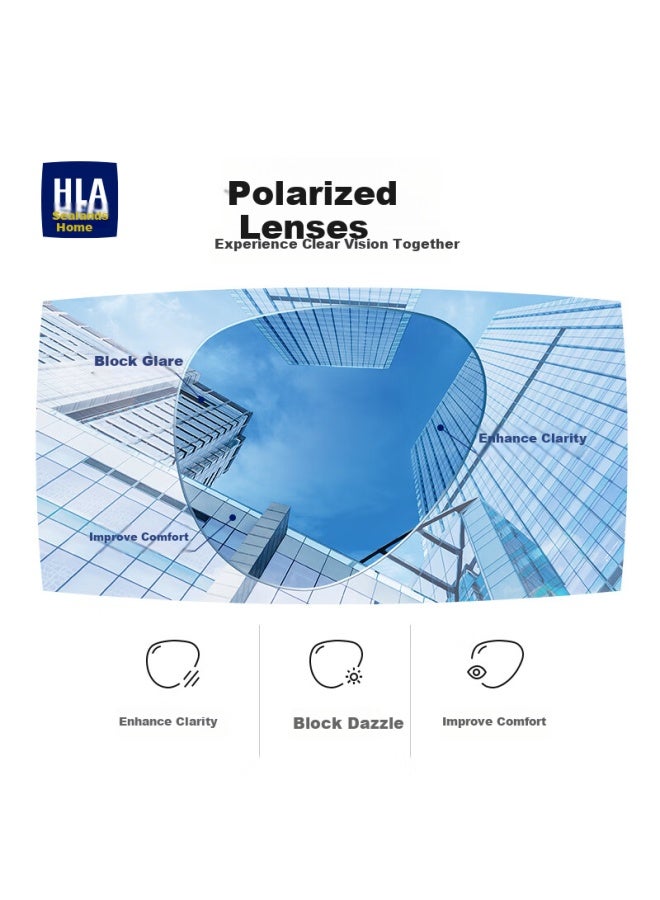 Hla Polarized Sunglasses Men'S Driving Special Glasses Gradient Black Grey (Upgraded High Elastic Mirror Legs) - Image 1