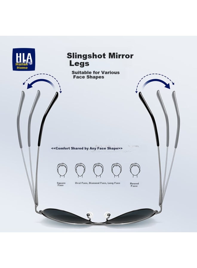 Hla Polarized Sunglasses Men'S Driving Special Glasses Gradient Black Grey (Upgraded High Elastic Mirror Legs) - Image 4