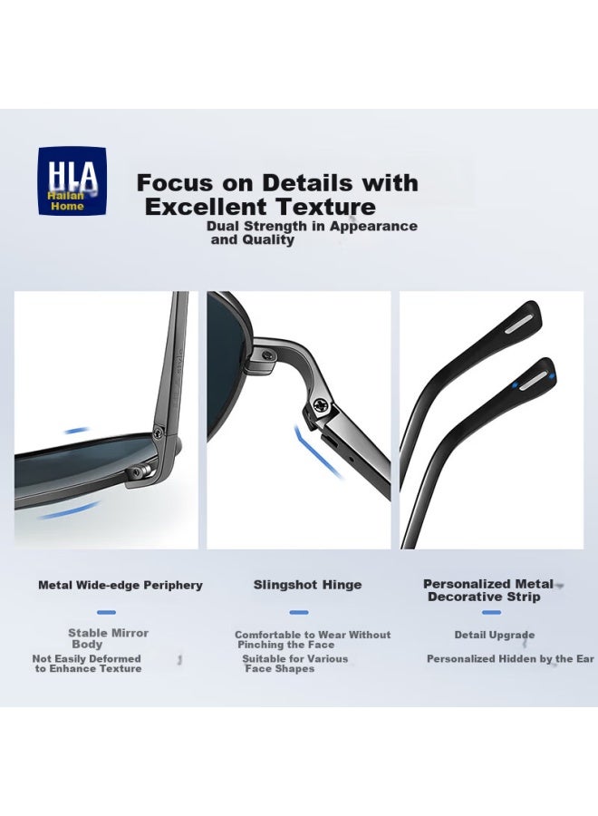 Hla Polarized Sunglasses Men'S Driving Special Glasses Gradient Black Grey (Upgraded High Elastic Mirror Legs) - Image 5