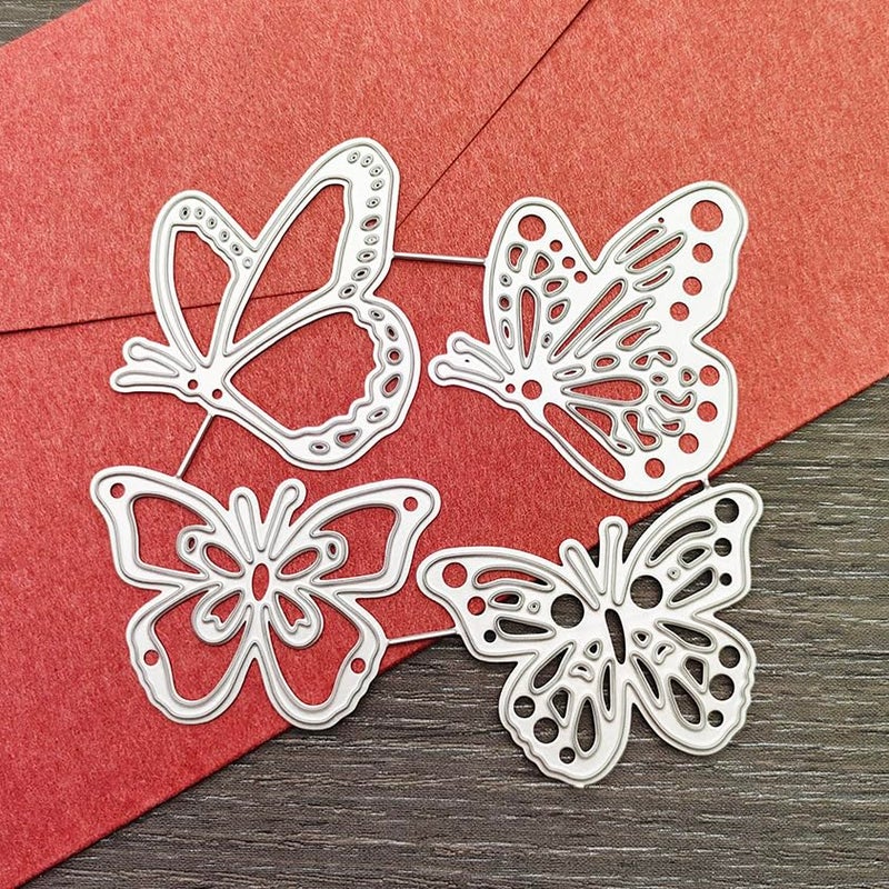 Butterfly Die Cuts for Card MakingMetal Die Cuts Butterflies Cutting Dies Metal Stencil Template Mould for DIY Crafts Scrapbook Album Paper Card Embossing Butterfly B