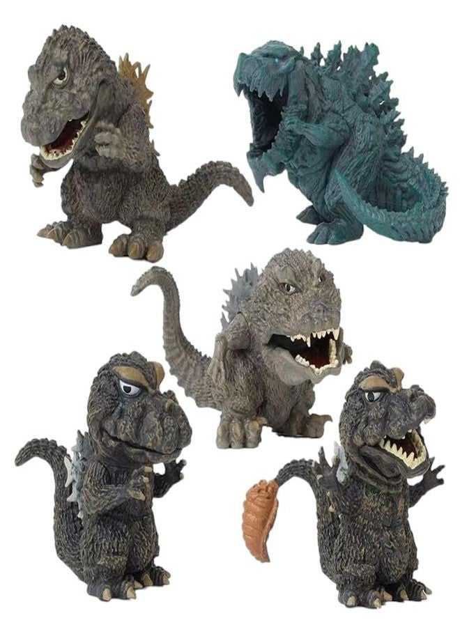 Mayatra's Godzilla Set of 5 Action Figures, 10cm Dinosaur Dragon Style Monster Toy for Kids, Multicolor PVC, Car Dashboard Decoration, Cake Topper, Office Desk Display - Image 1