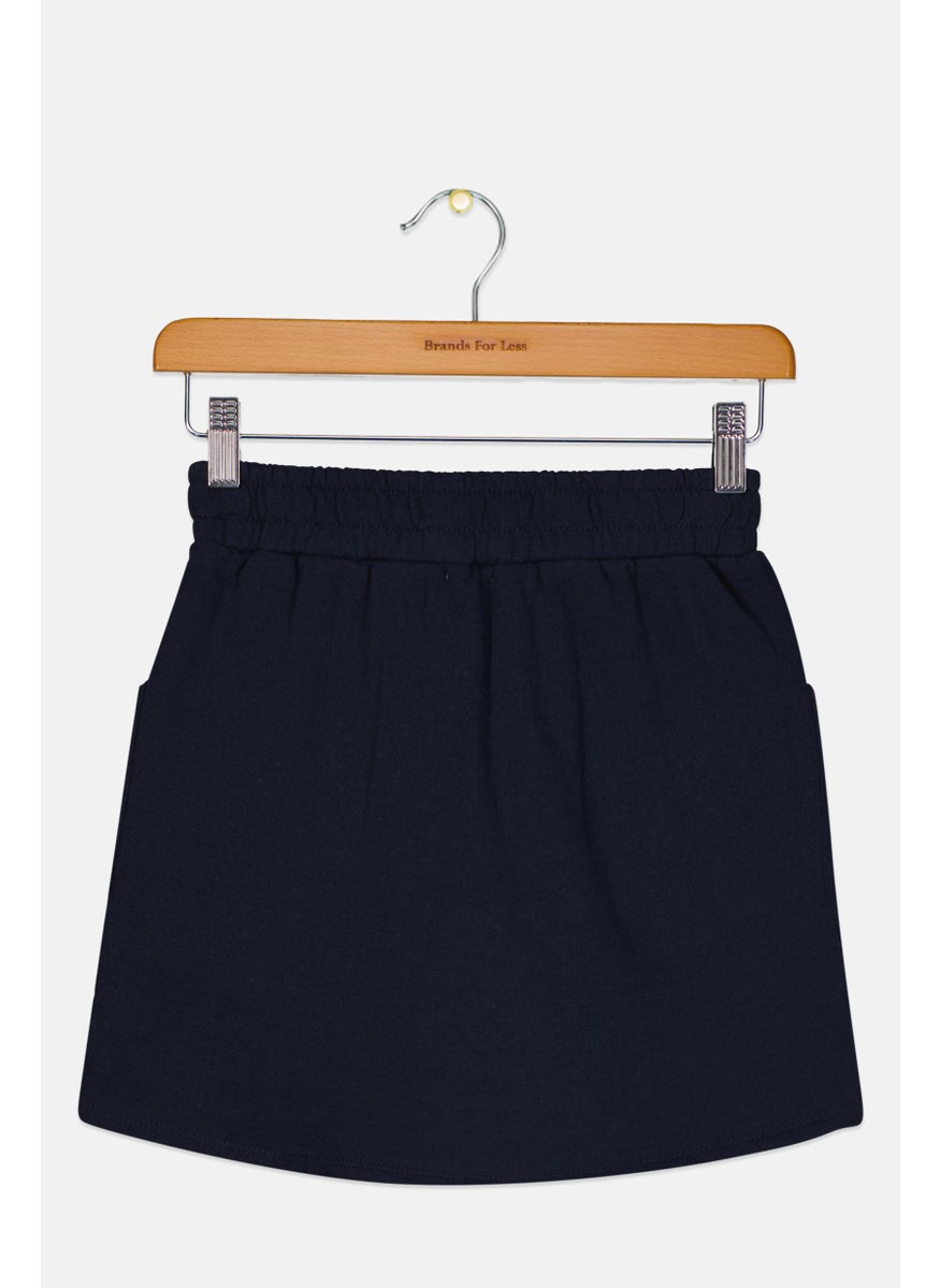 Pepe Jeans Kids Girl Graphic Print Pull On Skirt, Navy  - Image 2