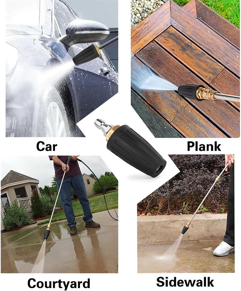 KASTWAVE High Pressure Turbo Nozzle & Pressure Washer Tips Kit, 4000 PSI 4.0 GPM, 5 Spray Tips (0°, 15°, 25°, 40°, 65°) Universal Fit Replacement Nozzles for Power Washers, Durable Black - Image 3