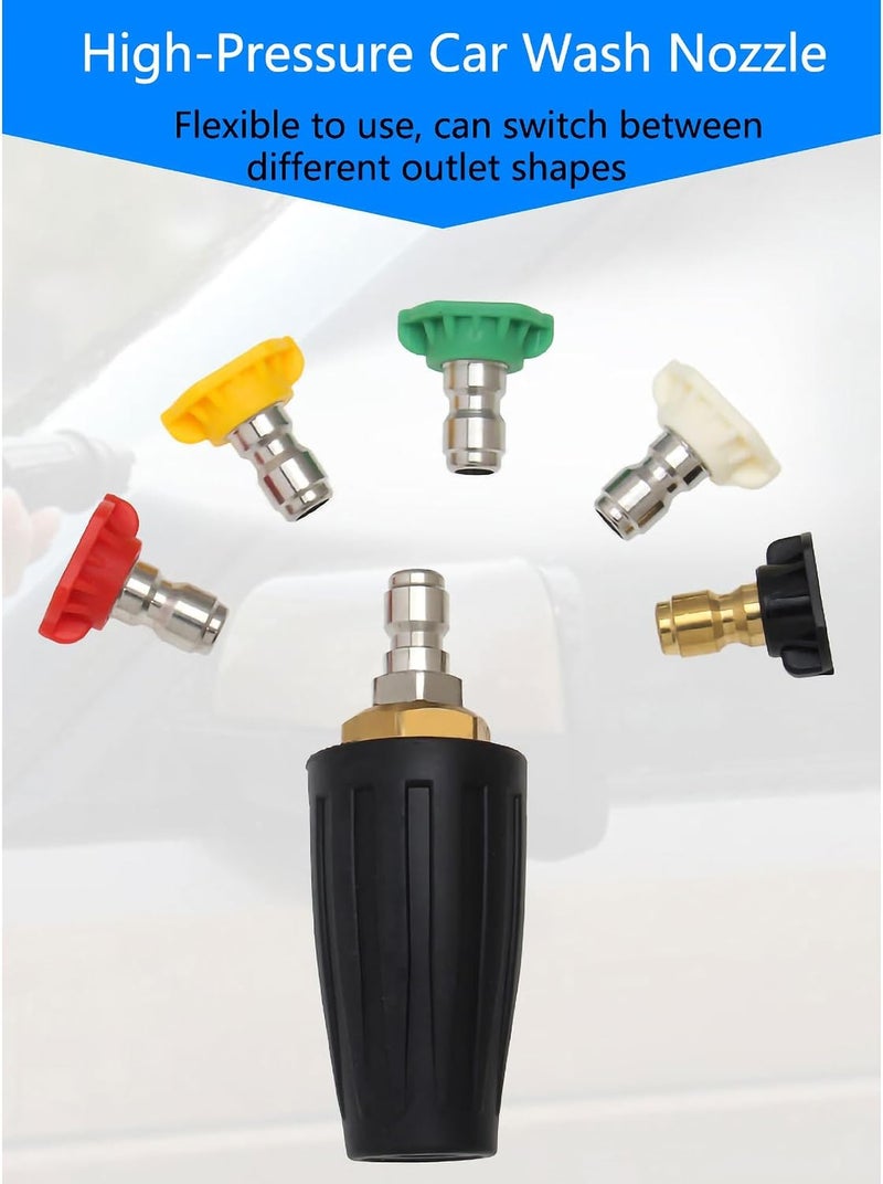 KASTWAVE High Pressure Turbo Nozzle & Pressure Washer Tips Kit, 4000 PSI 4.0 GPM, 5 Spray Tips (0°, 15°, 25°, 40°, 65°) Universal Fit Replacement Nozzles for Power Washers, Durable Black - Image 2