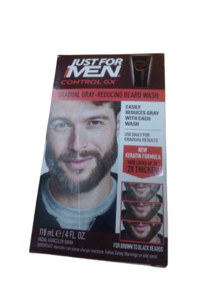 Just For Men Control GX Gradual Grey Reducing Beard Wash, 4 Fl Oz