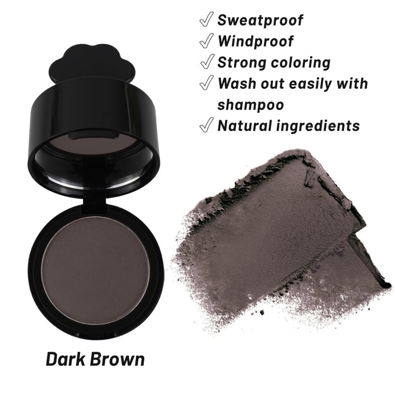 Luxecolors Root Touch Up Powder for Thinning Hair Concealer - Gray Coverage and Eyebrow Powder, Bald Spot Cover Up for Women (Dark Brown) - Image 2
