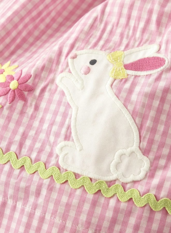 GYMBOREE girls And Toddler Embroidered Sleeveless Dress, Pink Bunnies, 3 Years - Image 2