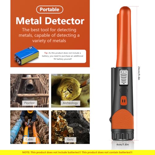 Serplex® Hand Metal Detector High Sensitivity Handheld Metal Detector with LCD Screen and Belt Holster 360° Search Probe Finds Gold Coin Silver Jewelry Waterproof Pinpointer (Battery NOT Included) - Image 2