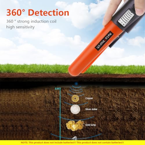 Serplex® Hand Metal Detector High Sensitivity Handheld Metal Detector with LCD Screen and Belt Holster 360° Search Probe Finds Gold Coin Silver Jewelry Waterproof Pinpointer (Battery NOT Included) - Image 4