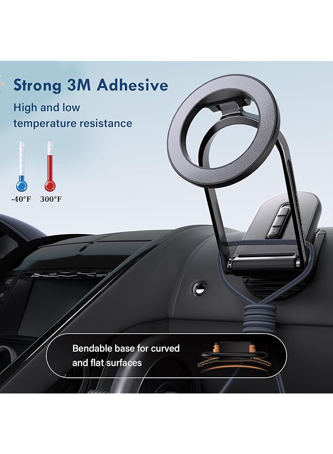 KASTWAVE For Magsafe Car Mount, Magnetic Car Phone Holder, 360° Rotation Strong Magnet Car Phone Mount Dash Cell Phone Holders For Your Car, Car Accessories For Iphone 16/15/14/13 For Magsafe Cases - Image 4