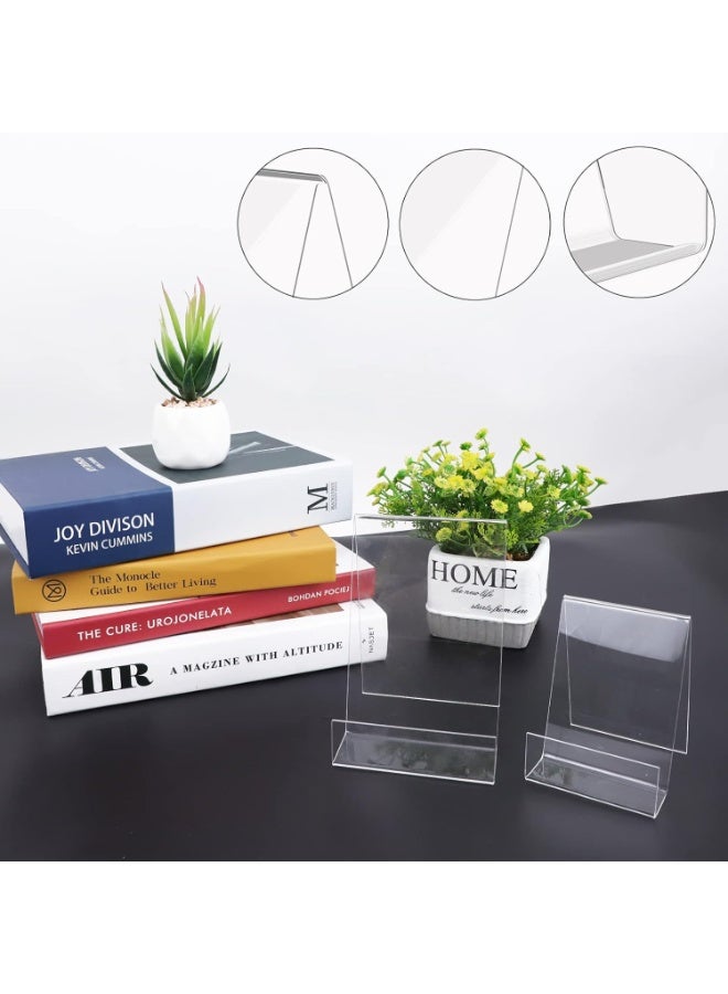 بتيمفم مجموعة من 6 حوامل عرض شفافة من الأكريليك، متينة للكتب والصور والأجهزة اللوحية وحوامل الرسم مع حافة، حوامل شفافة متعددة الأغراض (7.5 × 9 × 10.5 سم) - Image 4