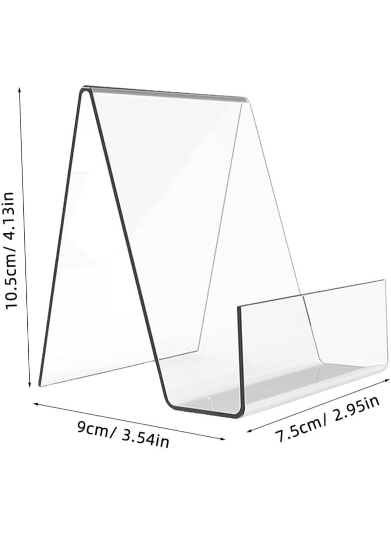 بتيمفم مجموعة من 6 حوامل عرض شفافة من الأكريليك، متينة للكتب والصور والأجهزة اللوحية وحوامل الرسم مع حافة، حوامل شفافة متعددة الأغراض (7.5 × 9 × 10.5 سم) - Image 2