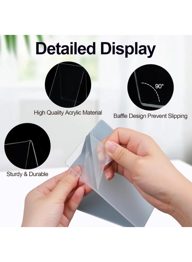 بتيمفم مجموعة من 6 حوامل عرض شفافة من الأكريليك، متينة للكتب والصور والأجهزة اللوحية وحوامل الرسم مع حافة، حوامل شفافة متعددة الأغراض (7.5 × 9 × 10.5 سم) - Image 3