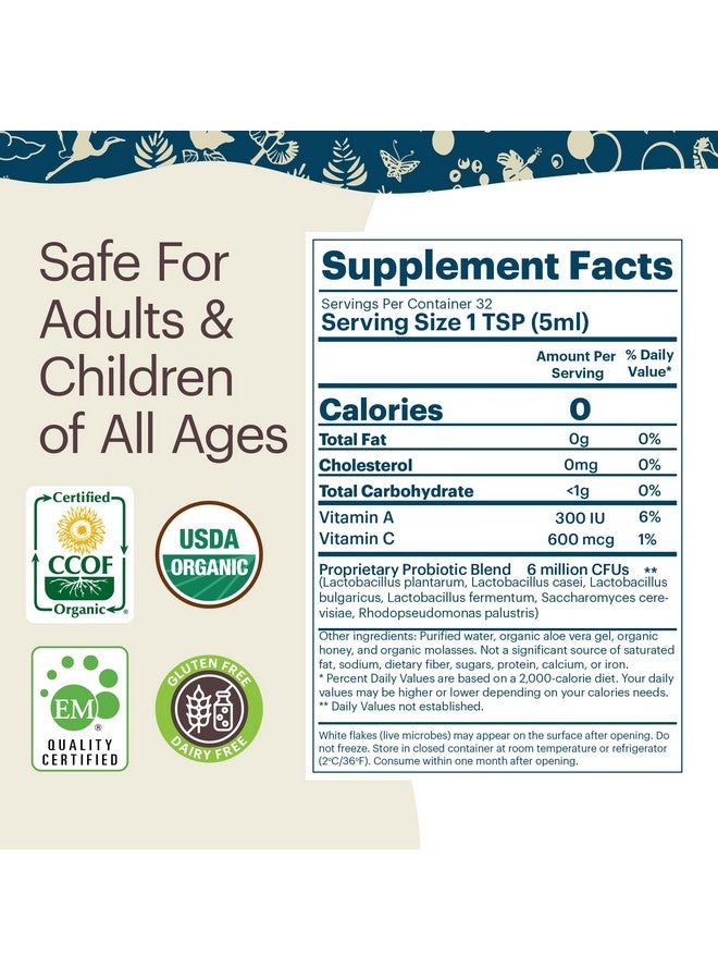 TeraGanix Organic Liquid Probiotic, Gut Health Supplement, Dr. Formulated for Adults & Kids, Improves Immune Function, Digestion & Nutrient Absorption, 6 Mil CFU/ml (4 fl oz) - Image 4