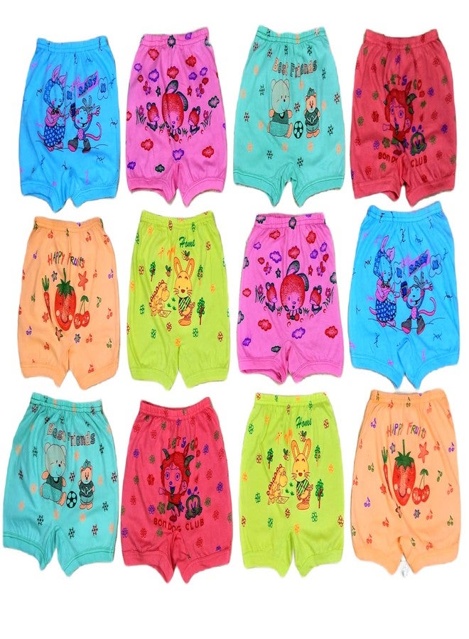 AADI ZINESVAR Baby Cotton Bloomers, Cartoon Print Design, Multicolor Pack of 12, Unisex (in, Age, 0 Months, 6 Months, Regular, 12, Multicolour) - Image 1