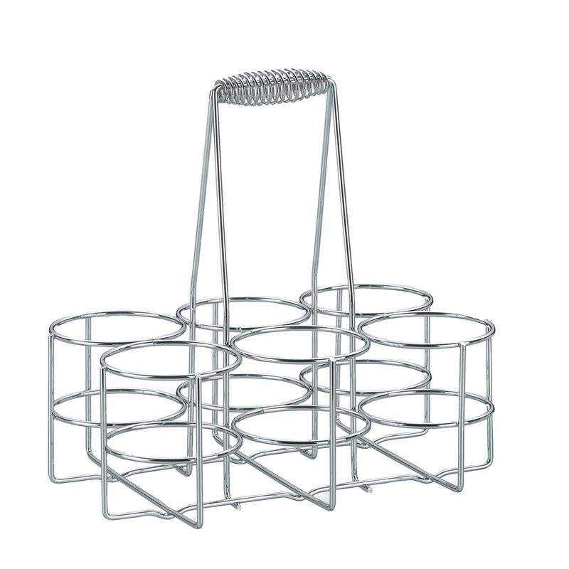 Kela bottle carrier 6 bottles chromeplated metal bottle cage bottle holder for glass and PET bottles up to 15 litres beer carrier glossy