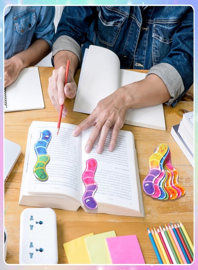 ١٠٠ قطعة من فواصل الكتب على شكل ديدان، مجموعة كبيرة للأطفال، فواصل كتب مرحة على شكل ديدان لامعة ثلاثية الأبعاد، مثالية لمحبي الكتب والكبار والمعلمين، هدايا قراءة ممتعة، هدايا لحفلات محبي الكتب. - Image 3