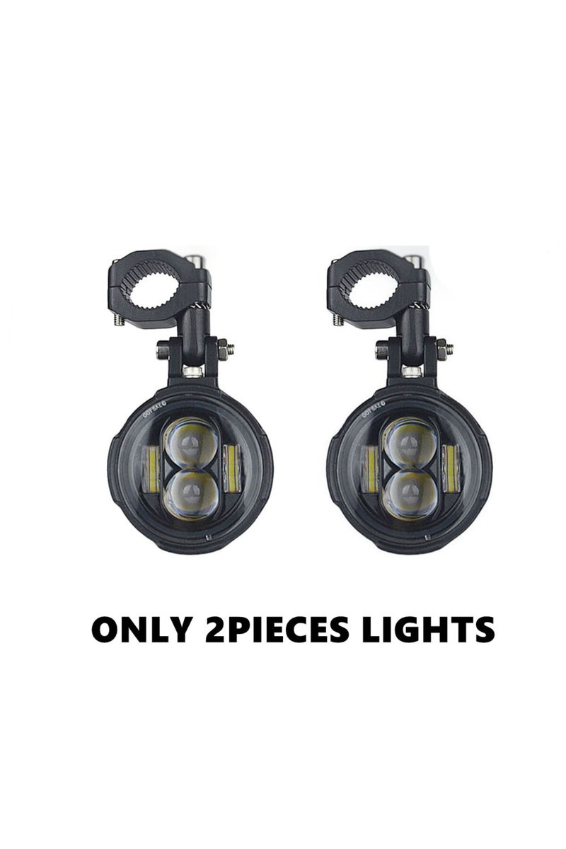 2pcs white light Universal Car Motorcycle Headlight Fog light Moto LED Auxiliary Fog Light Assembly