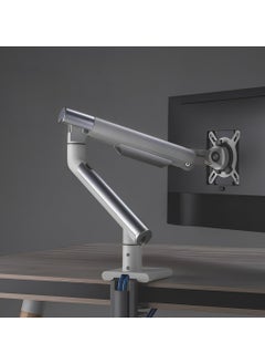 AFTERWORK AFTERWORK Snap Premium Single Monitor Arm - Aluminum Spring-Assisted, USB Ports, Quick-Release VESA, 180° Rotation Stop, and Cable Management (Grey)  - Image 5