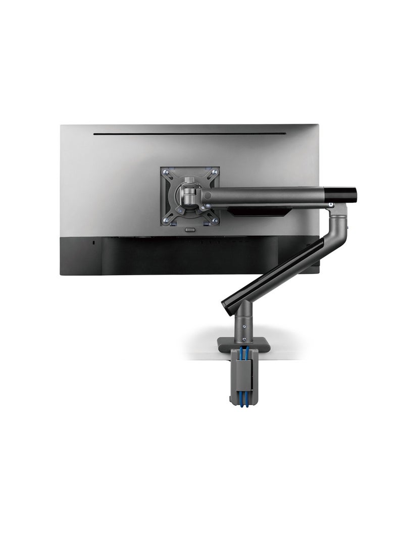 AFTERWORK AFTERWORK Snap Premium Single Monitor Arm - Aluminum Spring-Assisted, USB Ports, Quick-Release VESA, 180° Rotation Stop, and Cable Management (Grey)  - Image 2