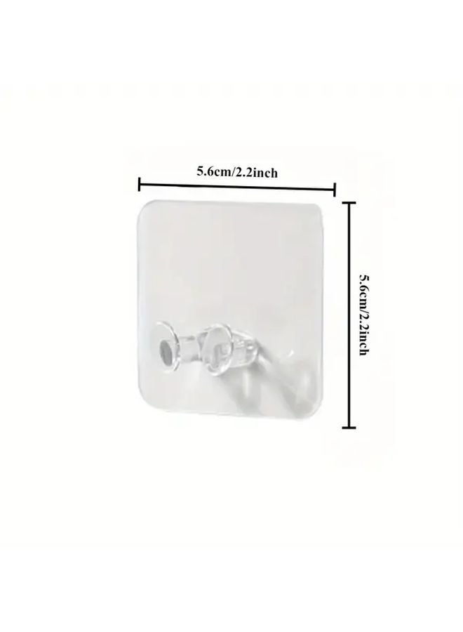 10pcs Transparent Adhesive Wall Hooks Strong Waterproof No Drill Power Strip Holders - Image 3