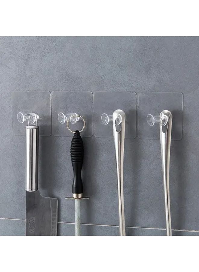 10pcs Transparent Adhesive Wall Hooks Strong Waterproof No Drill Power Strip Holders - Image 5
