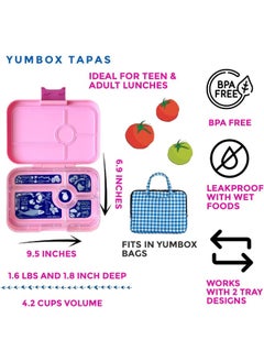 Yumbox Yumbox Tapas Larger Size - 5 Compartment Leakproof Bento Lunch Box for Pre-Teens, Teens & Adults  - Image 3