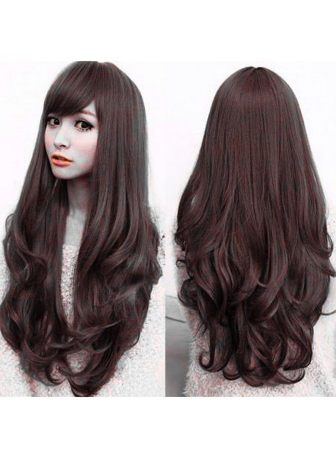 Artifice 26Inch Stylish Straight Wavy Wig Hair Extension Wig Cap Brown With Blonde - Image 1