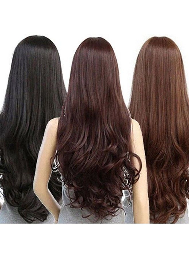 Artifice 26Inch Stylish Straight Wavy Wig Hair Extension Wig Cap Brown With Blonde - Image 4