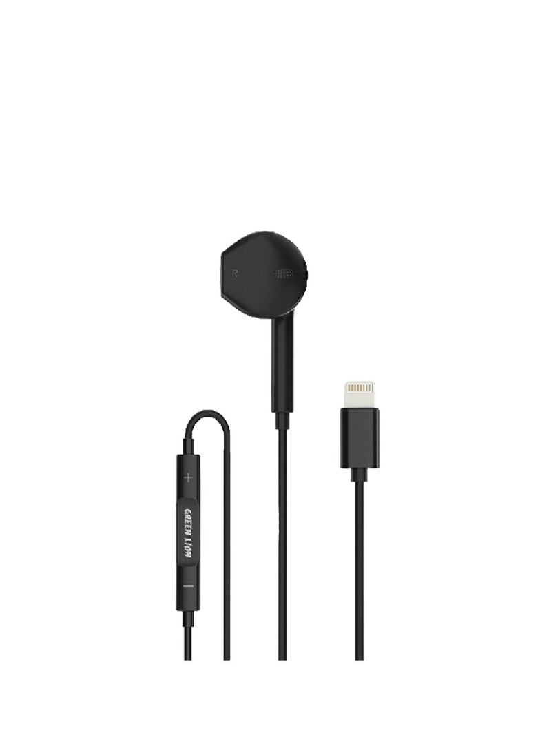 GREEN LION - Mono Earphone with Lightning Connector - Black - Image 1