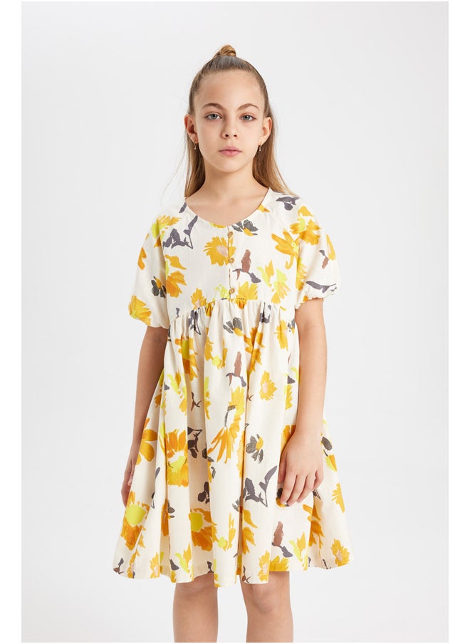 DeFacto - Girl Regular Fit Short Sleeve Woven Dress - Image 1