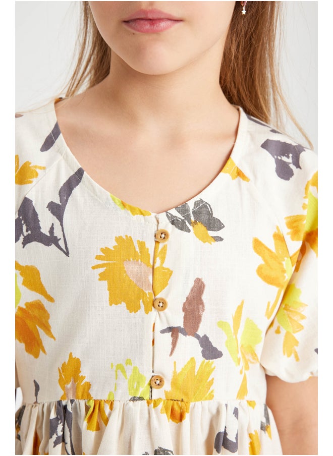 DeFacto - Girl Regular Fit Short Sleeve Woven Dress - Image 1