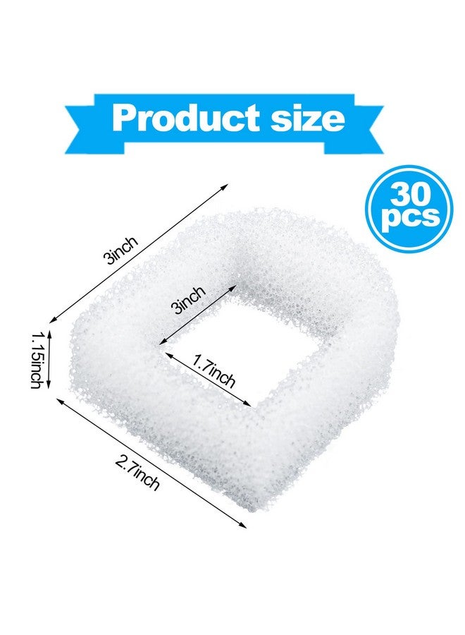 Adasea 30 Pieces Pet Fountain Filter Foam Replacement Filter Foam PreFilter Drinking Water Sponge Filter Compatible With Drinkwell Ceramic And 360 Stainless Steel Pet Dog Cat Fountains - Image 2