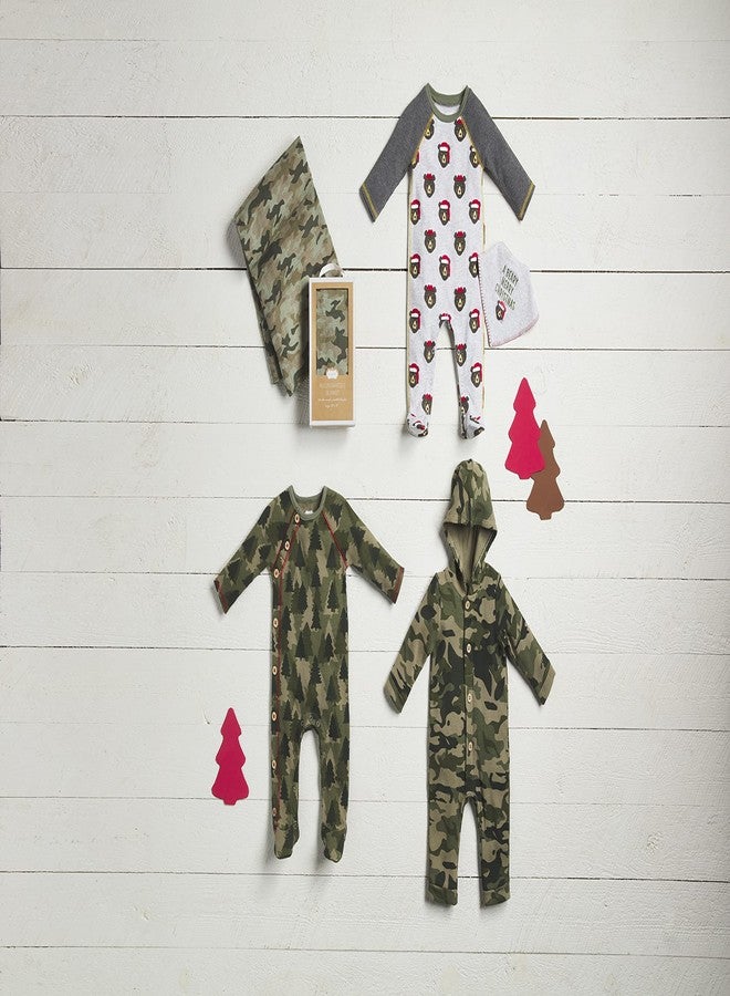 Mud Pie Baby Boy's Christmas Sleeper and Bib Set, Gray, 6-9 Months - Image 2