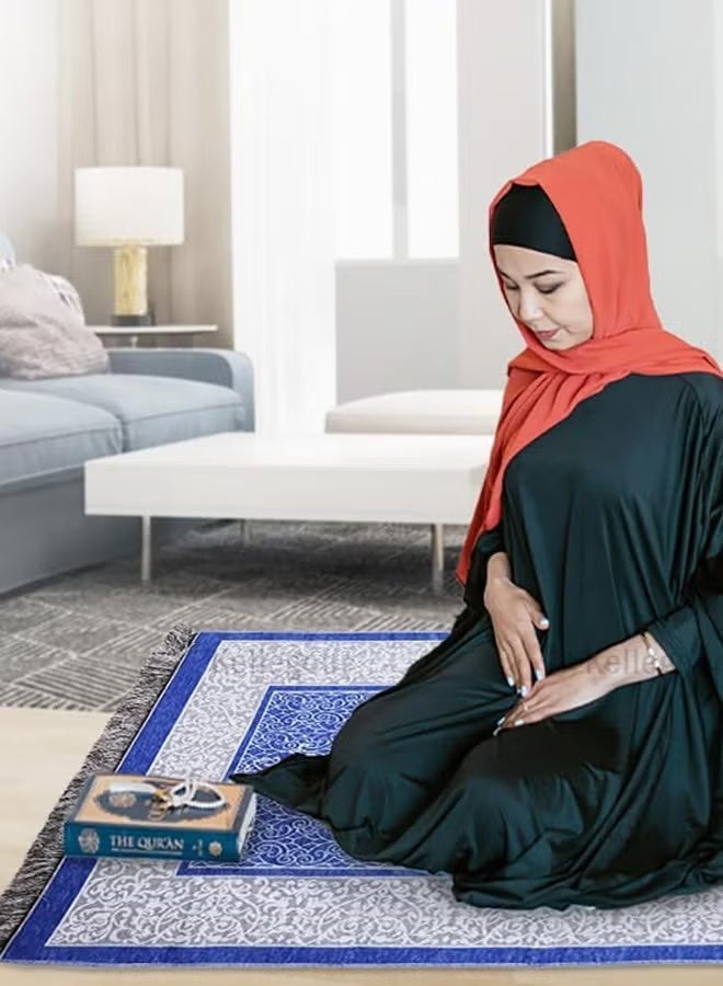 Aramu Prayer Mat with Prayer Beads,Soft Prayer Rug with Elegant Square Gift Box,for Praying Men,Women,Kids  - Image 4