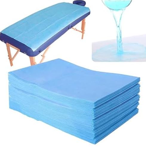 KUDIZE Disposable Non-Woven Laminated Water Proof 30 GSM Bed Sheet for Hospital; Hotel; Spa and Beauty Parlor (Blue; 31 x 72 Inch/78.70 x 182.90 cm) (Pack of 10) - Image 1