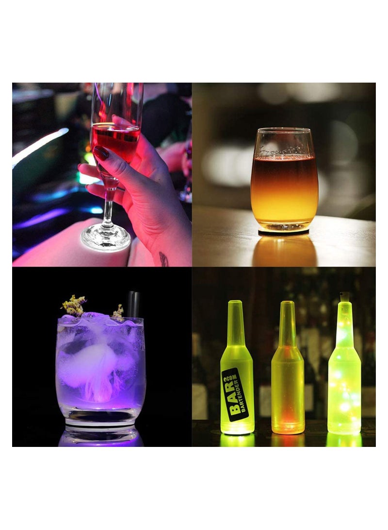 Y&D 12Pcs LED Coaster for Drinks Sticker Lights Decorate Furnishings Cool Bottle Sparklers Stickers Light Up Perfect Birthday Wedding Party (Colorful Light) - Image 2