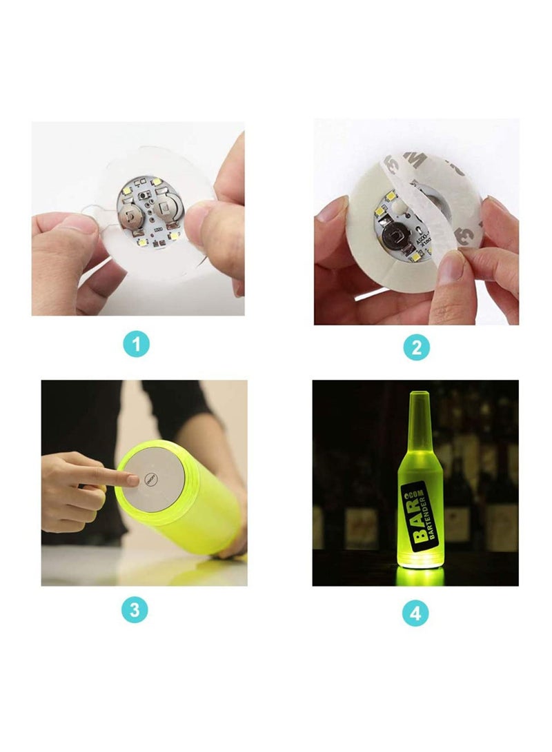 Y&D 12Pcs LED Coaster for Drinks Sticker Lights Decorate Furnishings Cool Bottle Sparklers Stickers Light Up Perfect Birthday Wedding Party (Colorful Light) - Image 5