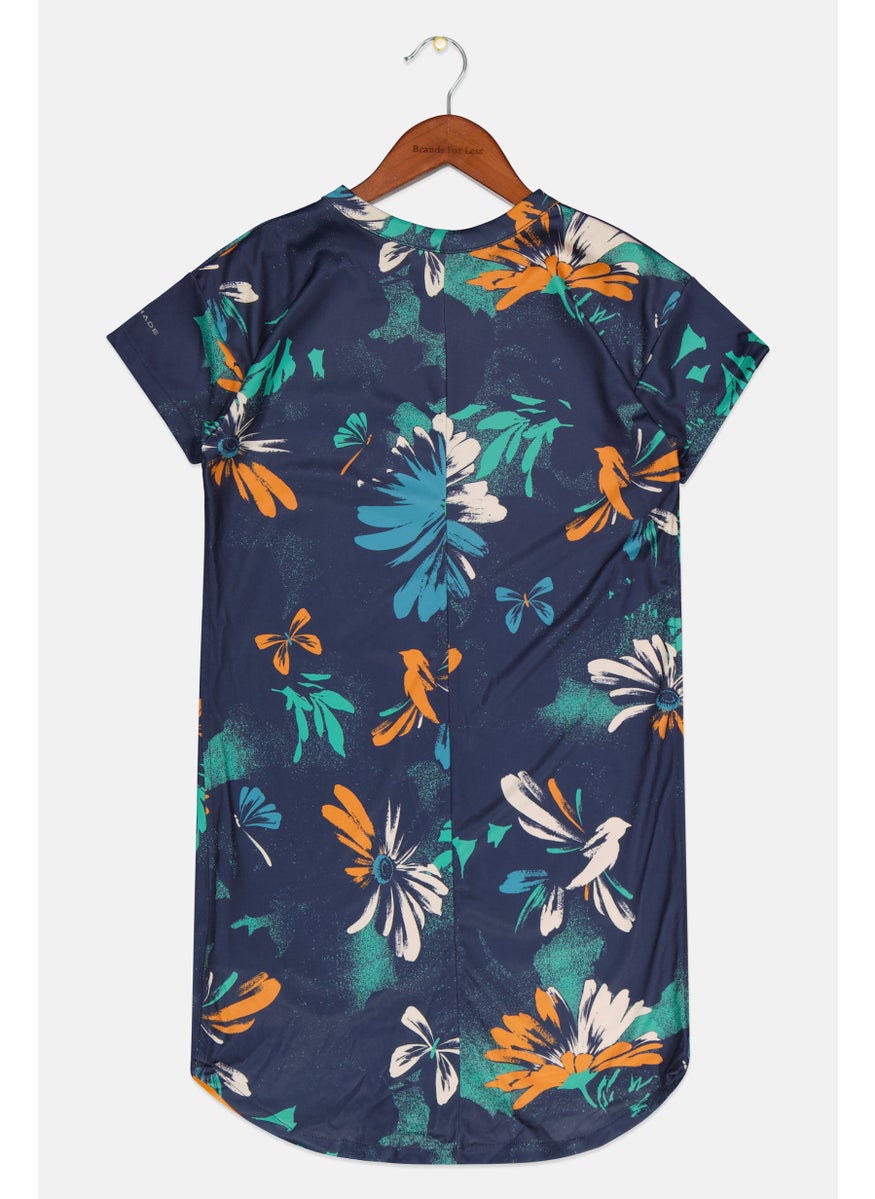Columbia - Kids Girl Allover Print Sleepwear, Navy Combo - Image 1