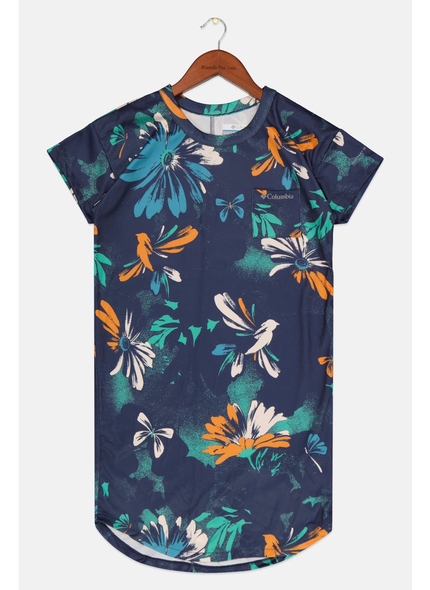 Columbia - Kids Girl Allover Print Sleepwear, Navy Combo - Image 1