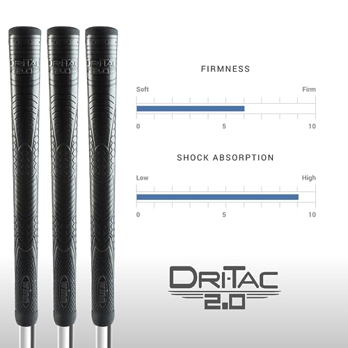 WINN DRI-TAC 2.0 STANDARD Golf Grip - Tacky Feel, Moisture-Wicking, Shock Absorption | AVS Technology for Enhanced Performance | Optimal Hand Alignment, Grip Pressure | Durable for Long-lasting Use | Black - Image 4