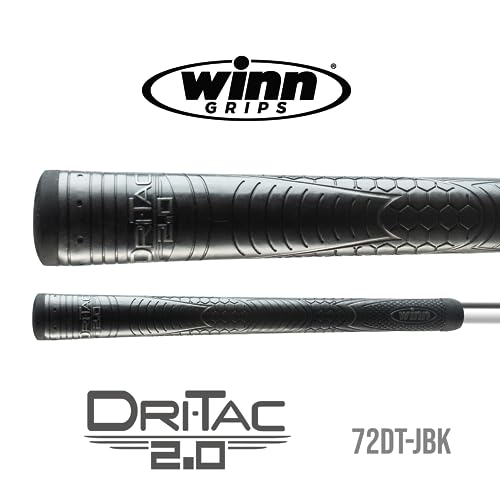 WINN DRI-TAC 2.0 STANDARD Golf Grip - Tacky Feel, Moisture-Wicking, Shock Absorption | AVS Technology for Enhanced Performance | Optimal Hand Alignment, Grip Pressure | Durable for Long-lasting Use | Black - Image 2