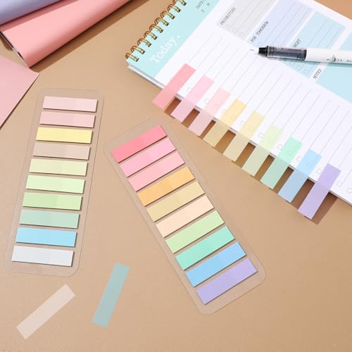 Lurrose 2400pcs Annotation Tabs: Transparent Page Markers - Writable and Repositionable Sticky Index Tabs for Page Marking Classify File - Image 3