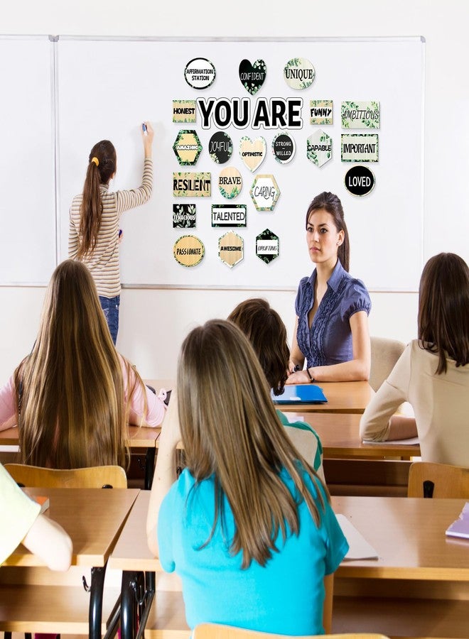 FloraSea 27Pcs Eucalyptus Affirmation Station Classroom Inspirational Bulletin Board Set Greenery Posters Positive Classroom Decor for Teacher School Home Affirmation Wall Decor - Image 4