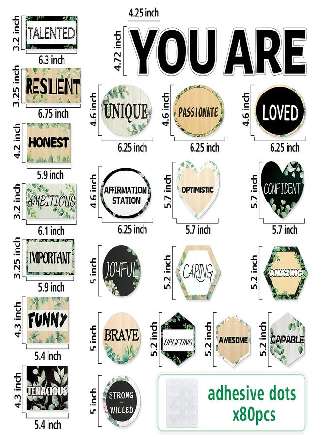 FloraSea 27Pcs Eucalyptus Affirmation Station Classroom Inspirational Bulletin Board Set Greenery Posters Positive Classroom Decor for Teacher School Home Affirmation Wall Decor - Image 2
