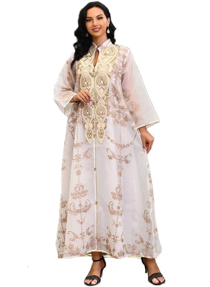 Abaya Dress for Women Dubai Sadui Embroidery Fancy Arabic Gown Collection  - Image 1