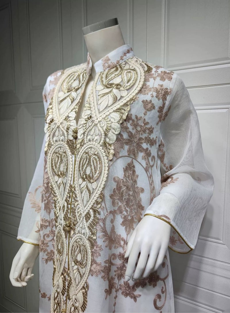 Abaya Dress for Women Dubai Sadui Embroidery Fancy Arabic Gown Collection  - Image 2